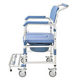 Коляска для інвалідів з туалетом MIRID KDB-697B. Багатофункціональний інвалідне крісло для душу і туалету, фото 6