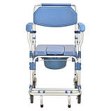Коляска для інвалідів з туалетом MIRID KDB-697B. Багатофункціональний інвалідне крісло для душу і туалету, фото 2
