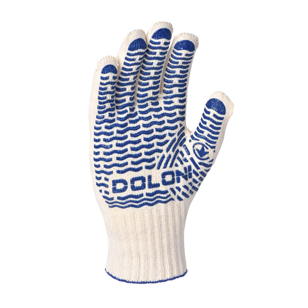 Рукавиці Doloni трикотажні робочі білі з ПВХ "Хвиля" Універсал 10 клас арт. 621, фото 1