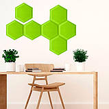 Декоративний самоклеючий шестикутник під шкіру зелений 200x230мм (1102), фото 5