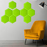 Декоративний самоклеючий шестикутник під шкіру зелений 200x230мм (1102), фото 6