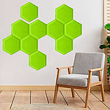 Декоративний самоклеючий шестикутник під шкіру зелений 200x230мм (1102), фото 7