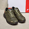 Чоловічі шкіряні кросівки (натуральна шкіра) демісезонні, чоловіче взуття весна осінь, кроси хакі, розмір 40 41 42 43 44 45, фото 4