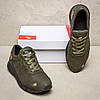 Чоловічі шкіряні кросівки (натуральна шкіра) демісезонні, чоловіче взуття весна осінь, кроси хакі, розмір 40 41 42 43 44 45, фото 5