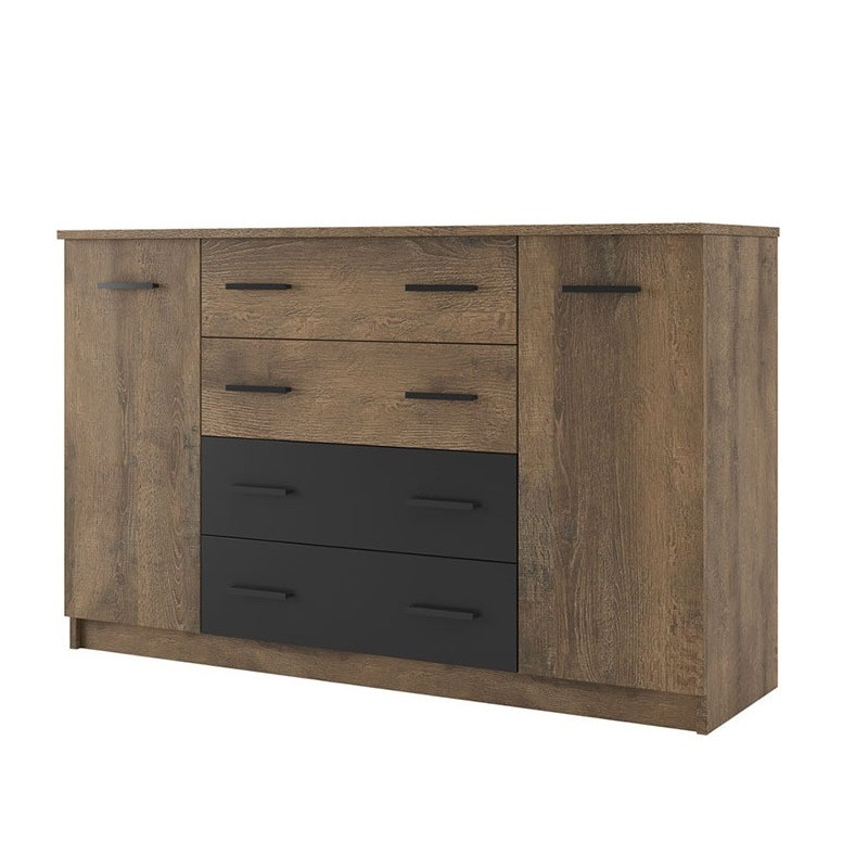 Комод Лотос дуб гранж/антрацит Світ Меблів