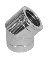 Колено дымоходное 45° нерж/нерж ø250/320мм