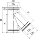 Трійник димохідний 45° нерж/нерж ø180/250ммТройник дымоходный 45° нерж/нерж ø180/250мм 0.5 мм, фото 2