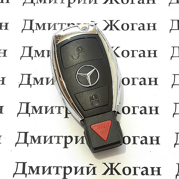 Ключ Mercedes-Benz (корпус Мерседес) с креплением для батареи и лезвия - 2 кнопки + 1 кнопка - фото 2 - id-p135823812
