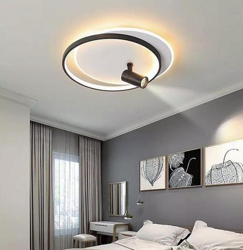 Оригінальна модель стельового світильника з вбудованими світлодіодами та направляючим спотом, фото 1