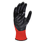 Рукавиці D-OIL червоні з нітриловим покриттям, розмір 10 арт. 4586, фото 2