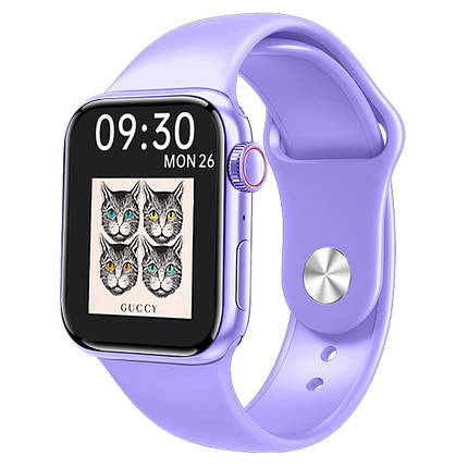 Розумний годинник Smart Watch M16 Mini Шагомер Пульсометр Тонометр Смарт годинник з мікрофоном 38mm Фіолетовий, фото 1