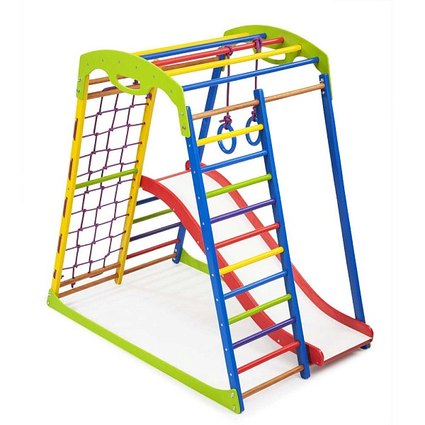 Дитячий спорткомплекс SportBaby SportWood Plus-1 деревяний 130х85х132 см для дому, фото 1