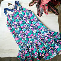 Красивый летний сарафан платье для девочки на бретельках р.128