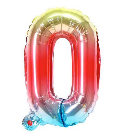 Кулька Цифра "0" (35 см) колір омбре, фото 1