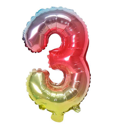 Кулька Цифра "3" (35 см) колір омбре, фото 1
