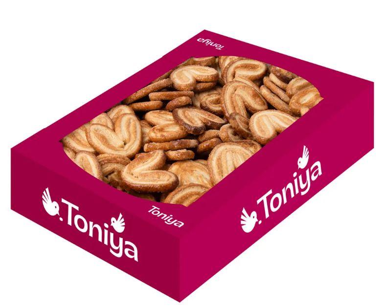 Листкове печиво цукрове Вушка коробка 1,8 кг. ТМ TONIYA