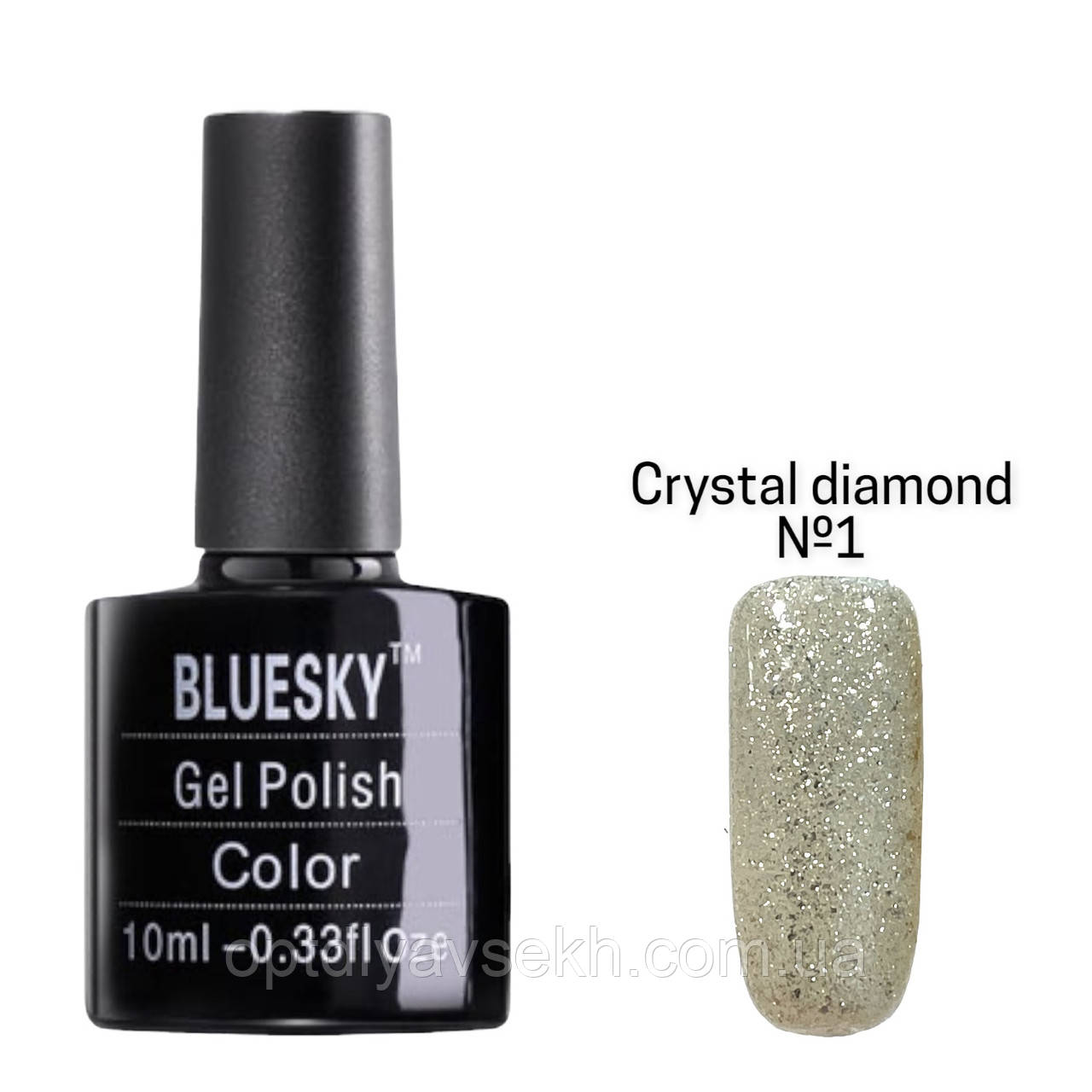 Кольоровий гель-лак Bluesky для манікюру та педикюру, 10 мл. Crystal diamond №1