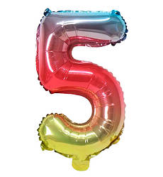 Кулька Цифра "5" (35 см) колір омбре