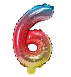 Кулька Цифра "6" (35 см) колір омбре