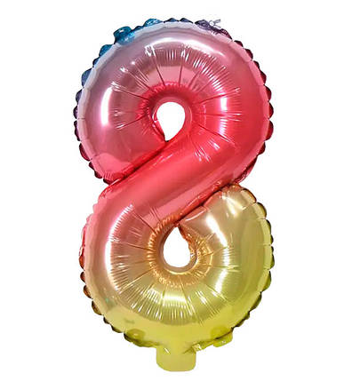 Кулька Цифра "8" (35 см) колір омбре, фото 1