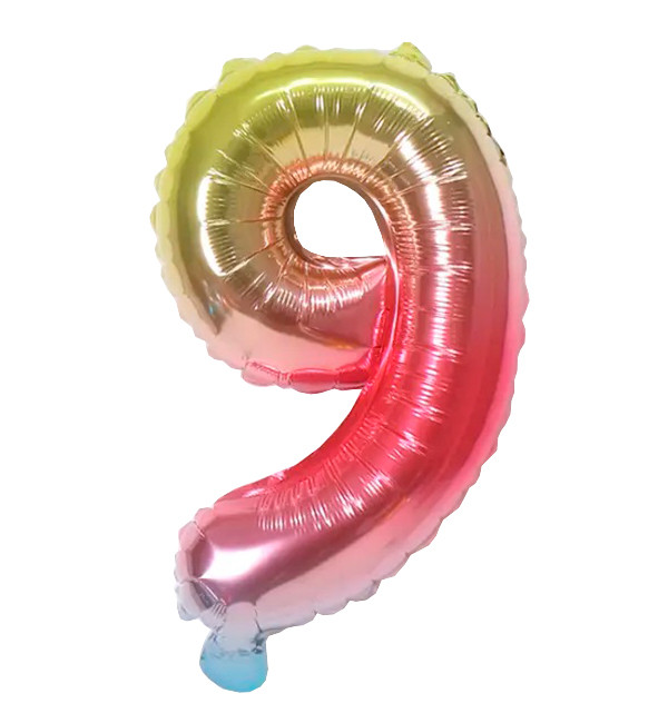 Кулька Цифра "9" (35 см) колір омбре