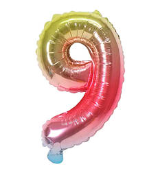 Кулька Цифра "9" (35 см) колір омбре
