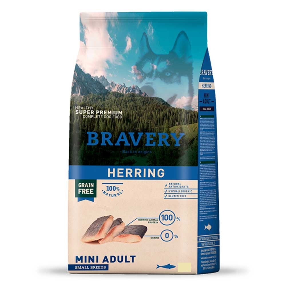 Беззерновий корм для собак дрібних порід з оселедцем Bravery Dog Herring Mini Adult Small Breeds 2 кг