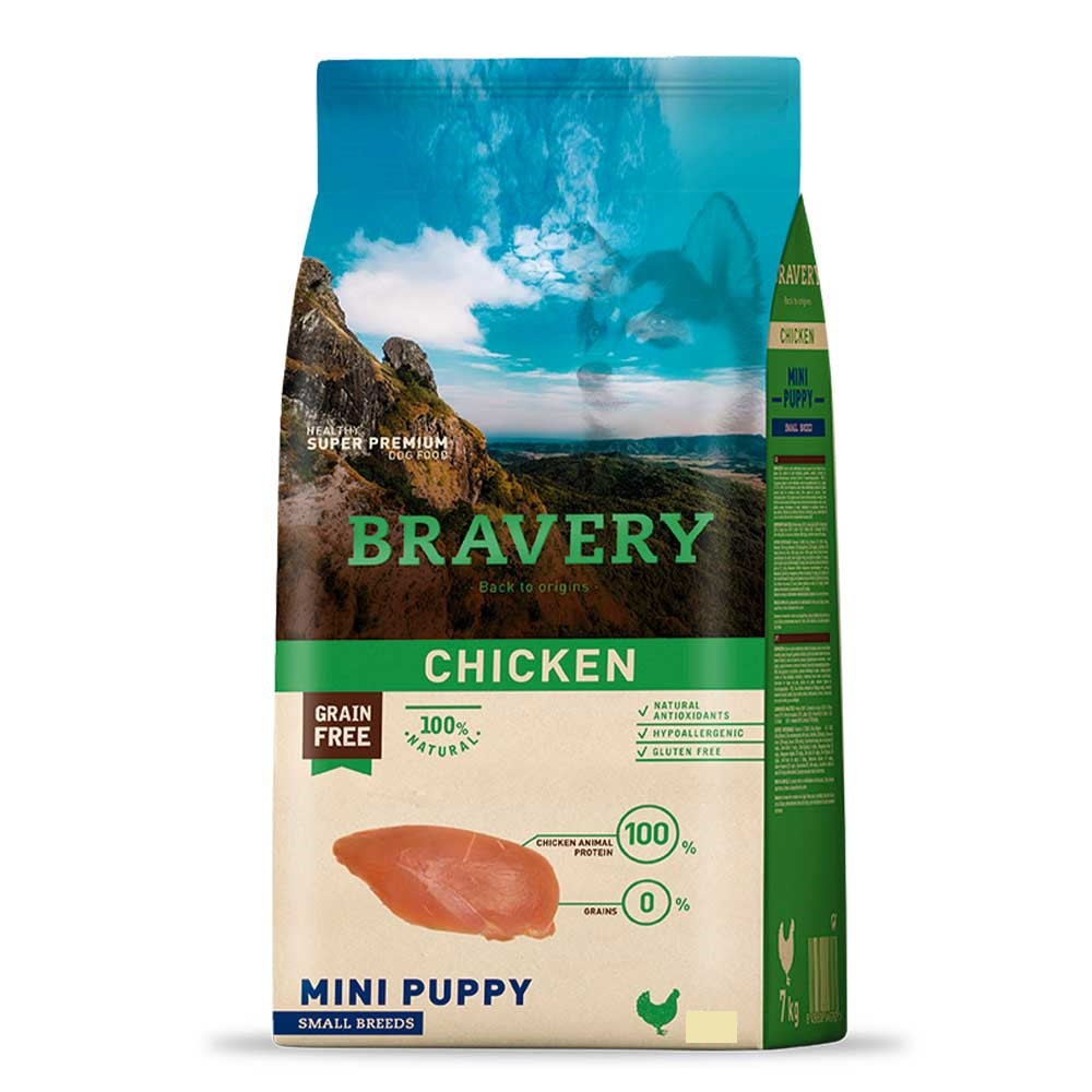 Сухий корм для цуценят дрібних порід із куркою Bravery Chicken Mini Puppy 2 кг