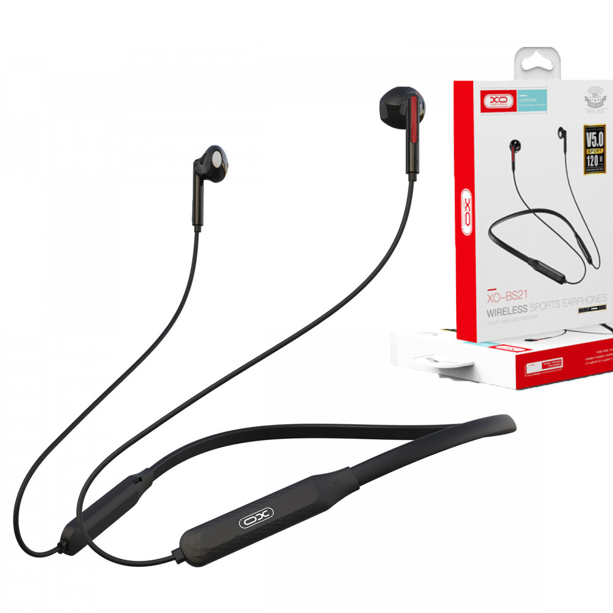 Бездротові навушники з мікрофоном спортивні XO BS21 Sports Bluetooth, Чорний