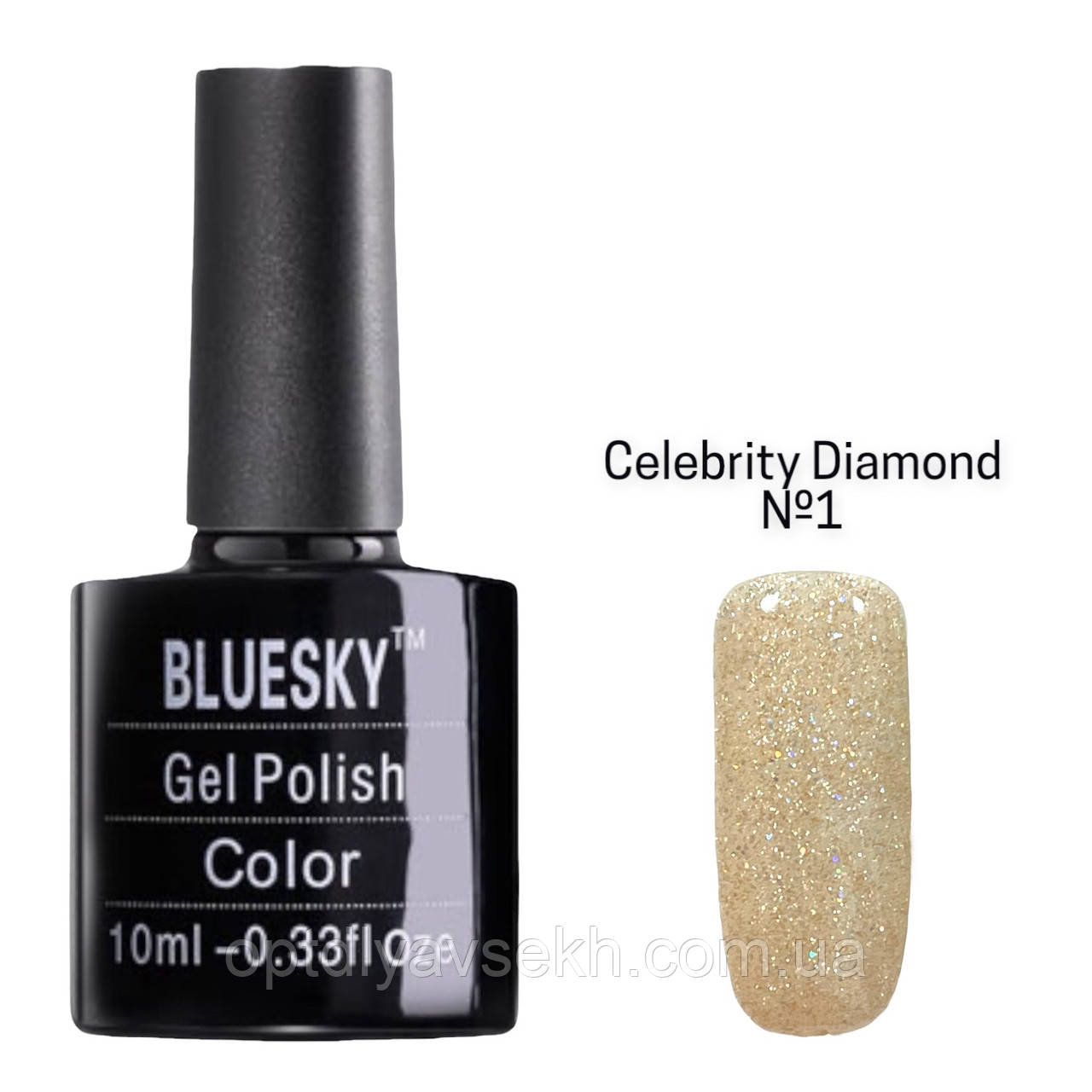 Кольоровий гель - лак Bluesky для манікюру та педикюру, 10 мл. Celebrity Diamond №1