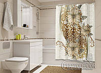 Фото Шторка для ванной "3D Цветы" - цена указана за 1 м.кв. Читаем Описание!