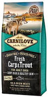 Сухой беззерновой корм для собак Carnilove Fresh Dog Adult Carp & Trout с карпом и форелью 12 кг