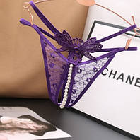 Трусики з бусинками та метеликами універсальний фіолетовий