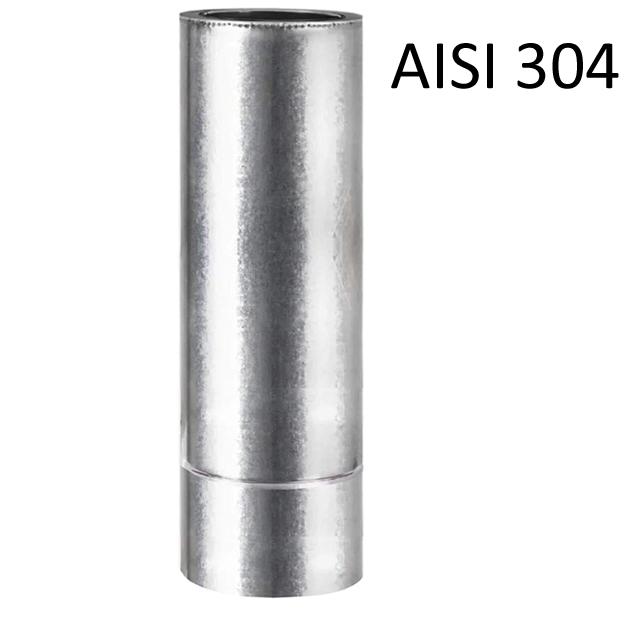 Труба-сендвіч ø130 мм 0,5 мм 1 метр Нерж/Оц Aisi 304 Stalar (40602)