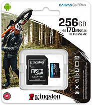 Micro SD 256GB/10 class 170Mb/s V30 A2 Kingston, фото 3