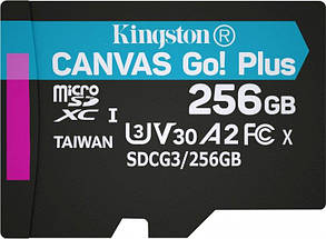 Micro SD 256GB/10 class 170Mb/s V30 A2 Kingston, фото 2