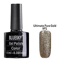 Гель-лак цветной BLUESKY gel polish для дизайна ногтей 10 ml. Ultimate Pure Gold №1