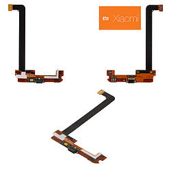 Шлейф для Xiaomi Mi2a, конектора заряджання, мікрофона, з компонентами, оригінал