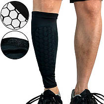 Футбольні щитки - захист гомілки футболіста 1 шт. (Розмір XXL), гетри футбольні із захистом Чорний