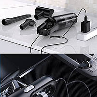 Автомобільний пилосос HELLOLEIBOO LT-113CT 2000 mAh Black для чищення салону 9 шт., фото 8