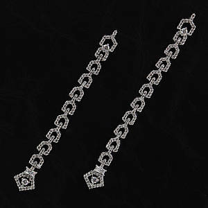 Сережки гвоздики пусеети біле золото довгі з дрібними каменями білими цирконами довжина 70 мм 925 S