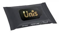 Вологі серветки "Unis" без аромату антибактеріальні чорні 15 шт.