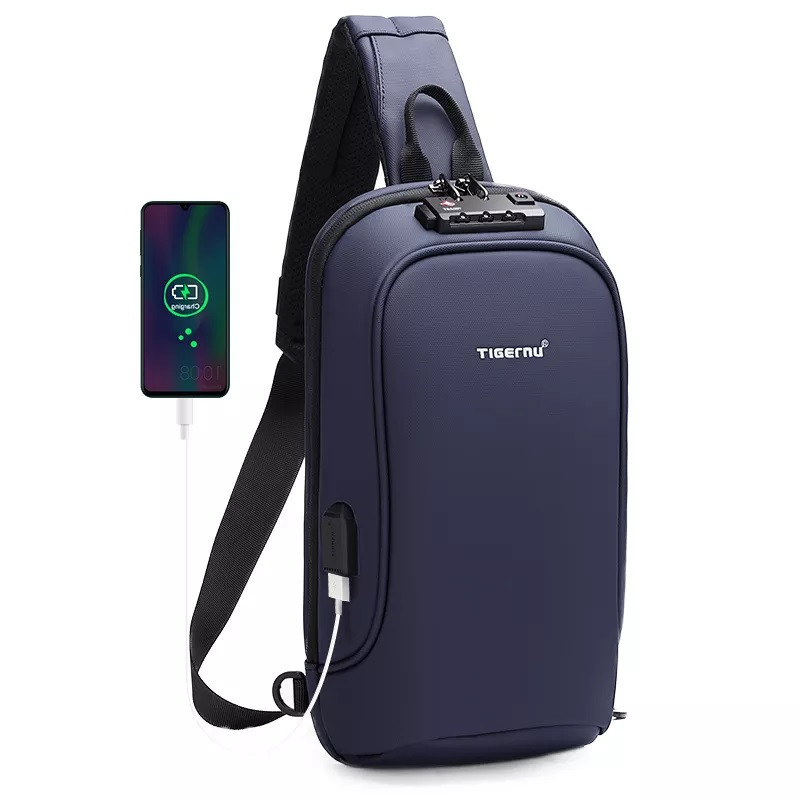 Сумка через плече TIGERNU T-S8102A Крос-боді водостійкий Синій