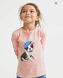 Кофта дитяча H&M з собакою рожева • бавовна 95% • розміри 110-116 / 122-128 / 134-140, фото 4