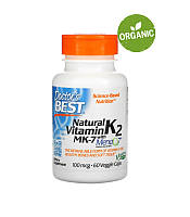 Doctor's Best, Витамин К2, k2, MK-7 с MenaQ7, 100 мкг, 60 капсул