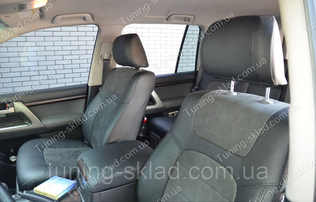 Чохли на Тойота Ленд Крузер 200 (авточохли Toyota Land Cruiser 200, Lether style), фото 1