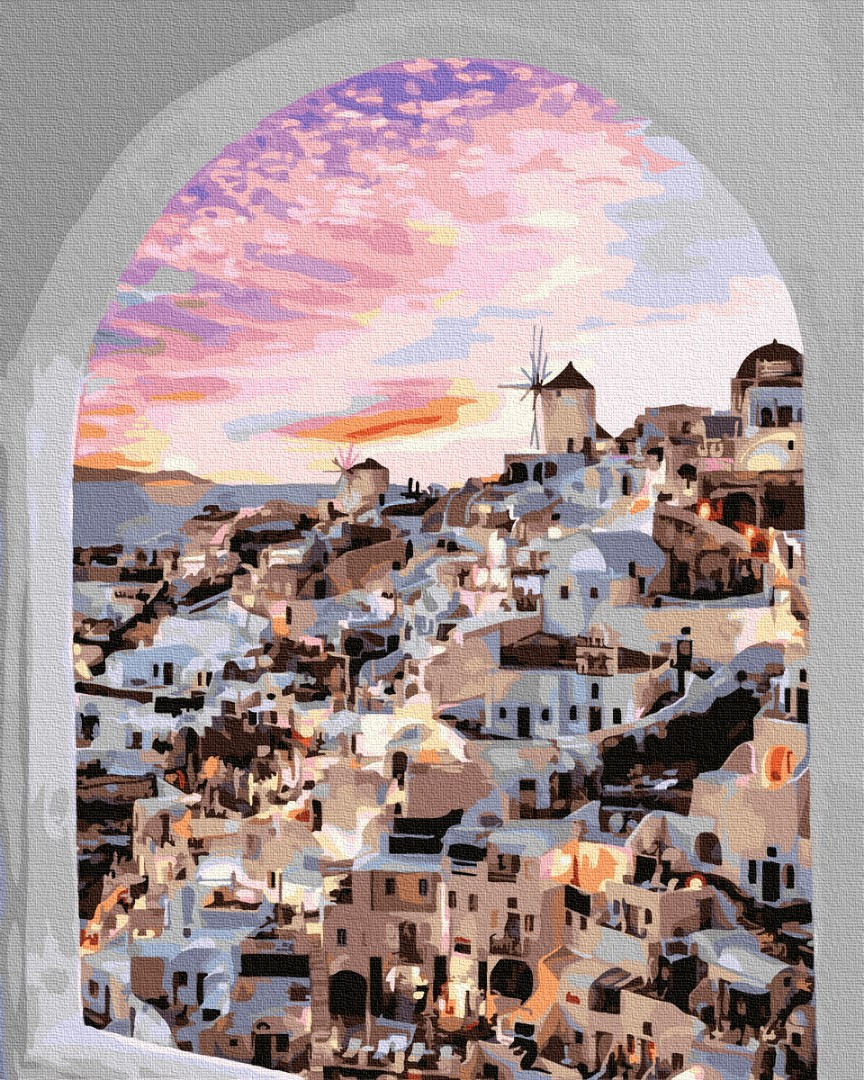 Картини за номерами 40×50. Краєвид на Санторіні Brushme