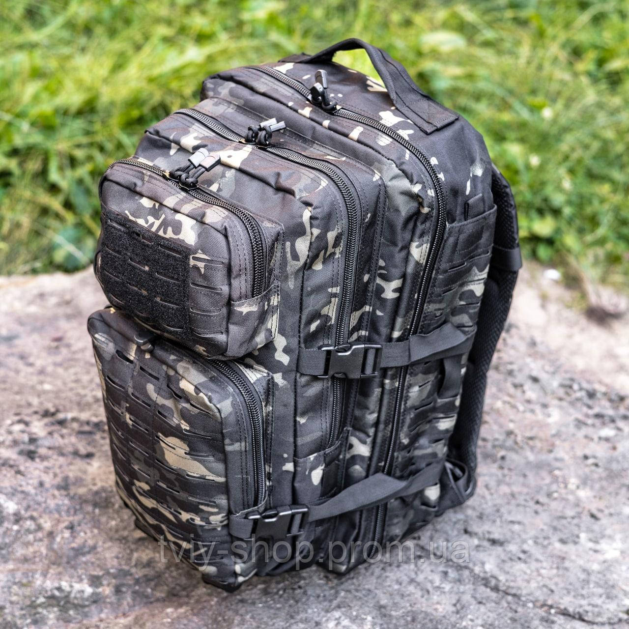 Мужской рюкзак тактический военный Вариор темный камуфляж, 36 л Вместительный Два крупных основных отдела - фото 7 - id-p1660354922