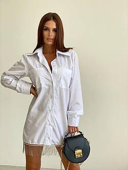 Плаття-сорочка з бахромою