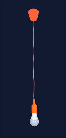 Підвіс без плафону на 1 лампу із силікону та текстильного дроту помаранчевого кольору Levistella 915002-1 Orange, фото 2